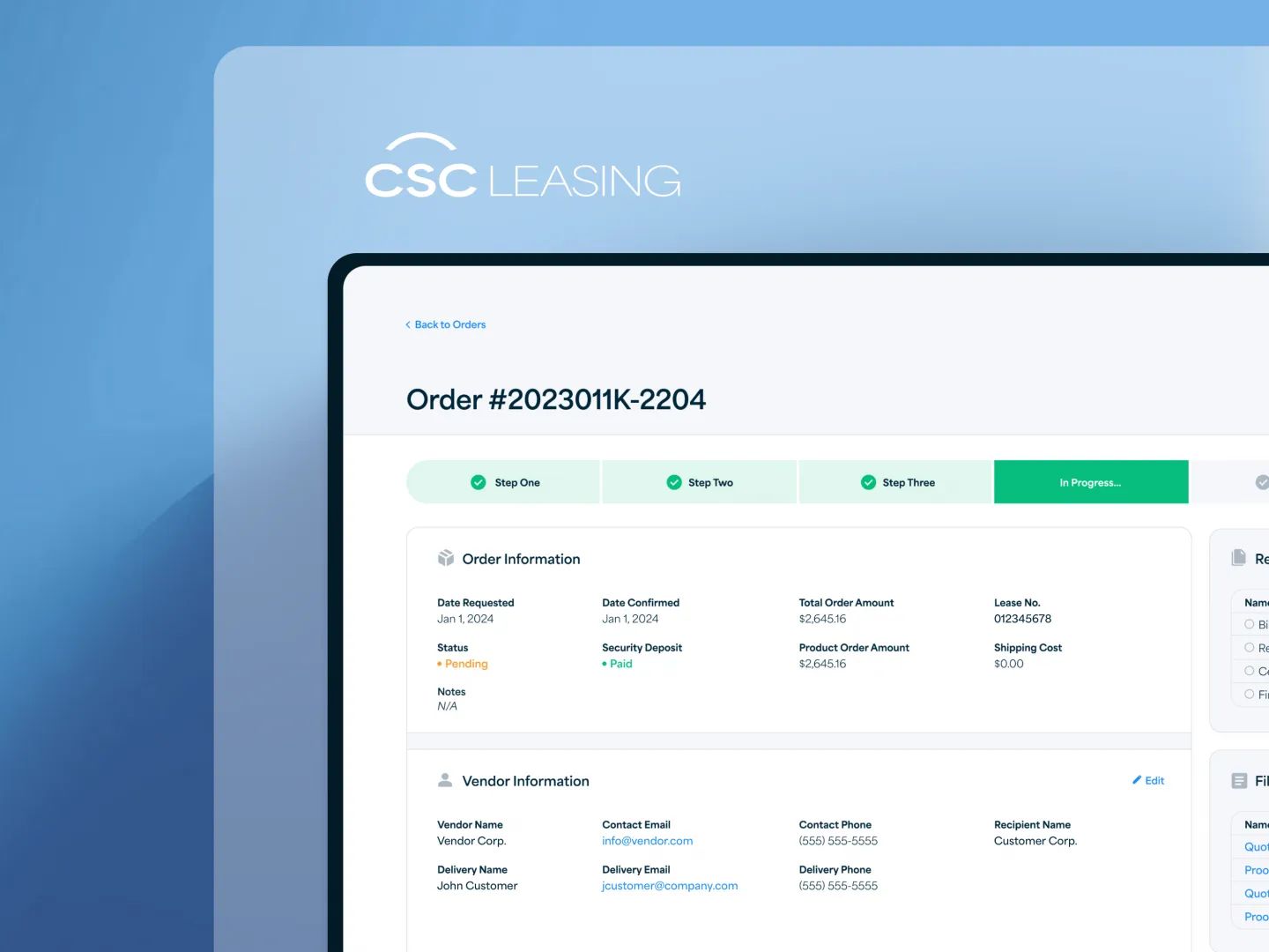 CSC portal screenshot