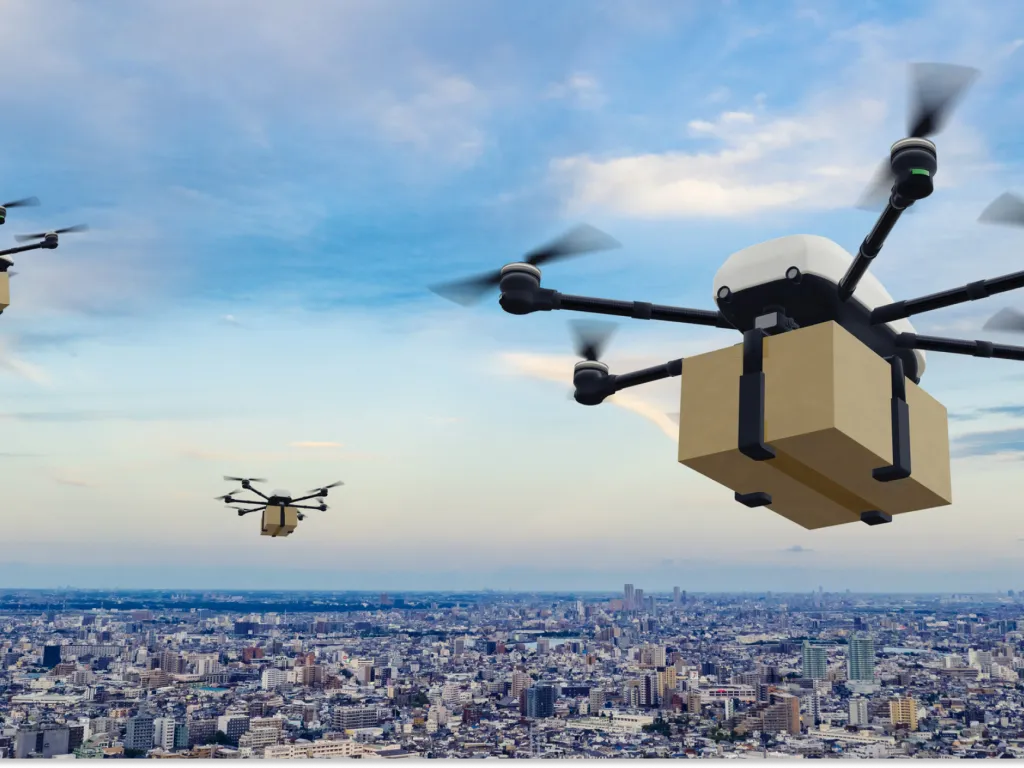 Drones carrying packages